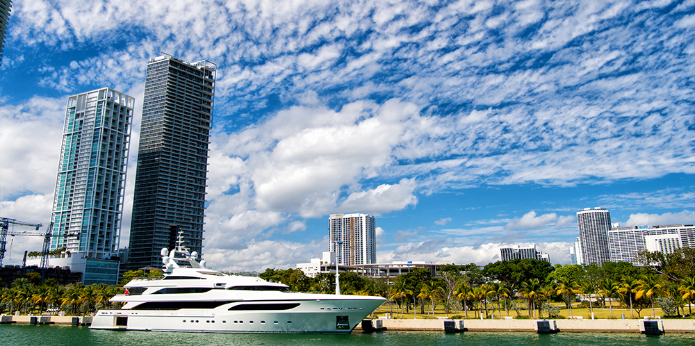 Miami, Luxury Yacht In Dock